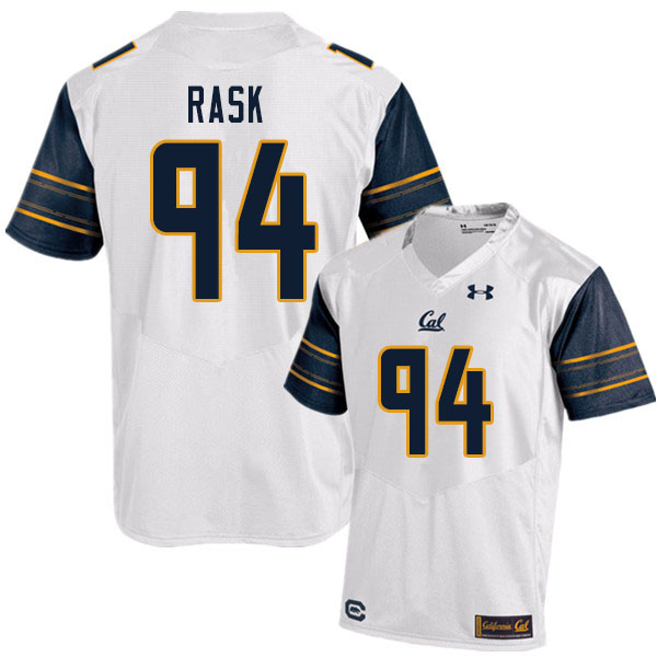 Men #94 Gunnar Rask Cal Bears UA College Football Jerseys Sale-White